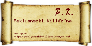 Peklyanszki Kiliána névjegykártya